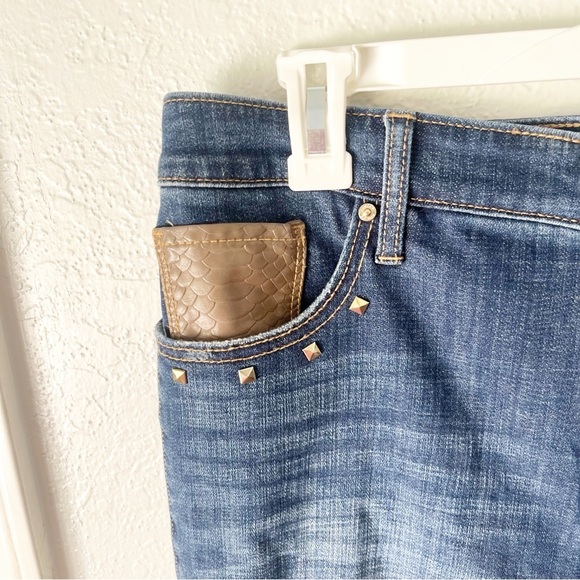 Chico's Jeans Women's 10 Size So Slimming Girlfriend Slim Leg Ankle Studded - Picture 7 of 9